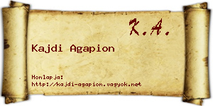 Kajdi Agapion névjegykártya